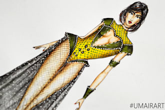 draw fashion illustration for you in my unique style