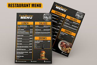 design an attractive restaurant menu design, food flyer