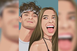 draw couple, group or family to cartoon vector portrait