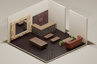 create high quality isometric 3d models