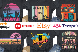 do custom retro vintage t shirt design or vintage logo within 24hrs
