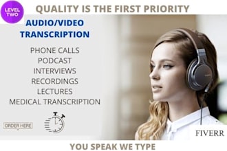 transcribe audio to text and do audio video transcription in 24 hours