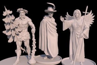 sculpt 3d model by your concept for 3d printing and games