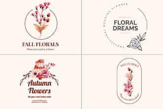 design hand drawn botanical floral and watercolor logo