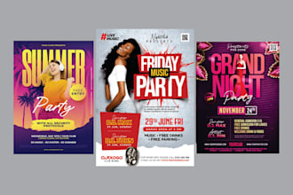 design event flyer, party flyer, club flyer