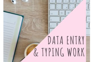 do typing work, data entry fast and correct