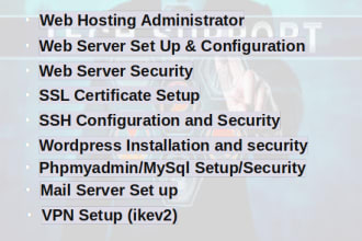 help you setup hosting, webserver, mailserver, ssl, ssh