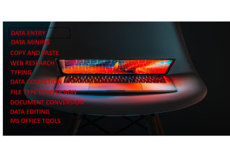 do copy paste, data entry, web research, file type conversion