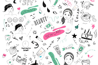 create hand drawn icons, doodle illustration