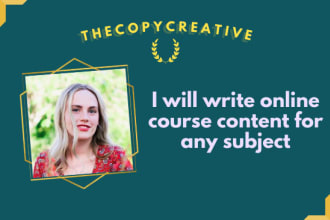 write online course content for any subject