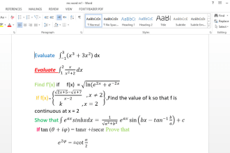 type maths, physics equations using ms word in 24 hours