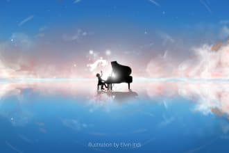 draw fantasy storytelling landscape, background illustration