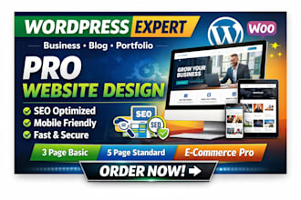 design and build SEO friendly wordpress business, blog and portfolio site