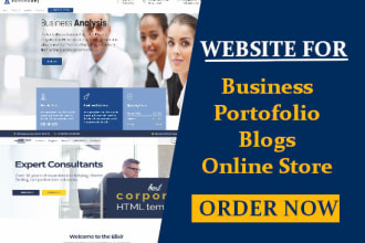 create wordpress business website, portofolio website, personal blogs
