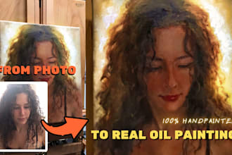 paint a custom portrait in oil, acrylics on canvas