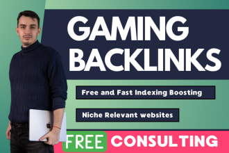 create SEO gaming and sport backlinks on games websites