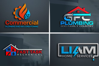 do plumbing hvac real estate and electrical logo design