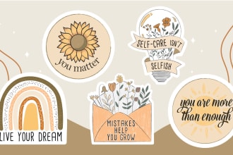 design cute motivational sticker for your business