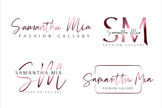 design pretty cosmetic or luxury signature logo
