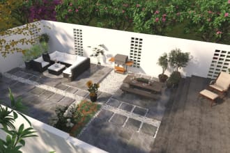 design your landscape garden with realistic 3d rendering