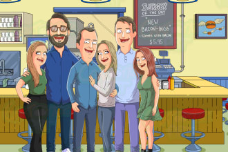 draw you the best bobs burgers portrait in 24 hr