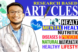 write well researched articles on health, nutrition, and fitness as a doctor
