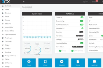 configure IP pbx ,sip trunking and extensions