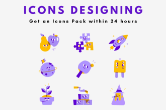 design custom modern icons for app or website