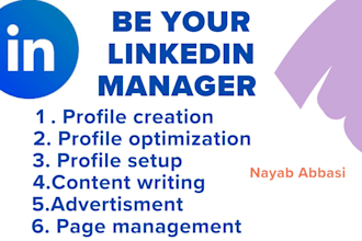 be your linkedin, facebook, tweeter, instagram manager