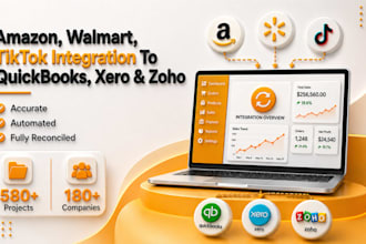 integrate, sync amazon, ebay, walmart to quickbooks online, desktop and xero