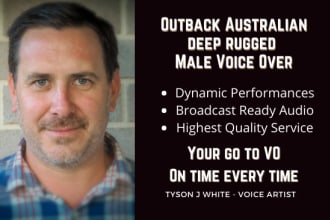 record a deep australian outback male voice over