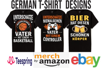 do creative typography and bulk custom german t shirt design