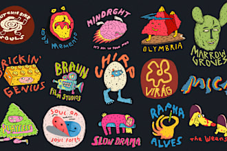 design cute fun creative hand drawn logo