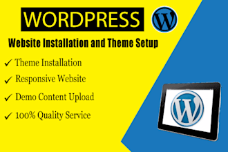 install wordpress setup theme and upload demo