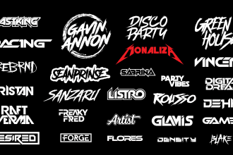design dj, band music,hiphop,rock, artist, rap, logo