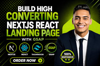 build high converting nextjs react landing page with gsap