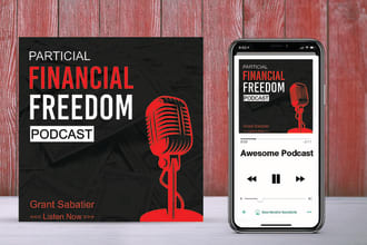 design professional podcast cover art and itunes podcast logo