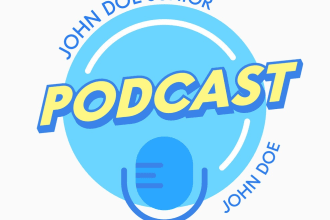creative podcast logo with satisfaction guaranteed