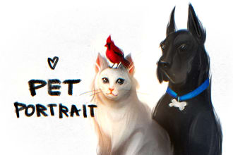draw a realistic or cartoon portrait of your pet