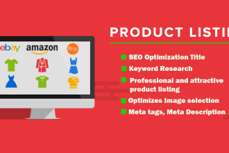 do ebay listing, amazon listing and etsy listing