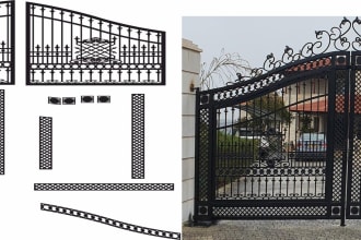 creat dxf for a main driveway entry door gates suit your facade ready cut ready