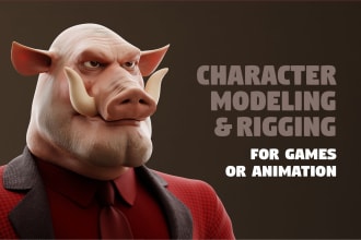 do 3d character modeling, texturing, and rigging for a game or animation