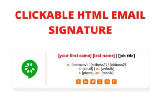 create professional clickable html email signature responsive