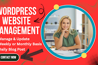 manage wordpress website and update  monthly basis