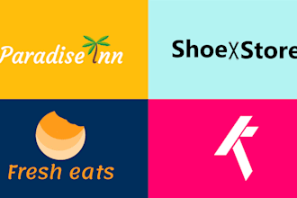 design a flat minimalist logo for you with variations