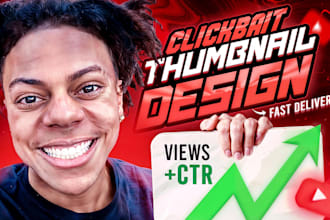 create amazing clickbait youtube thumbnail design in 2 hours