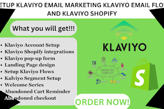 setup klaviyo email marketing, klaviyo email flows and klaviyo shopify