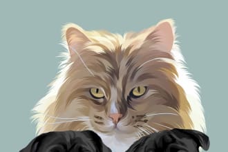 dog, cat, any pet to vector portrait