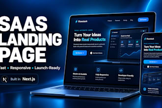 build a modern saas startup landing page in next js