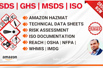 create safety datasheets, msds, ghs and iso